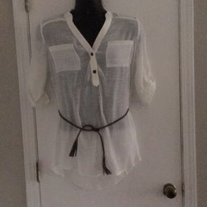 White Blouse with belt size s